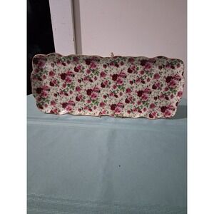 Formalities by Baum  brothers Scalloped Gold Rim Pink Burgundy 14.5 Inch